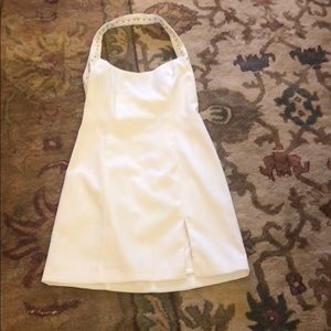 White Cache Halter Dress